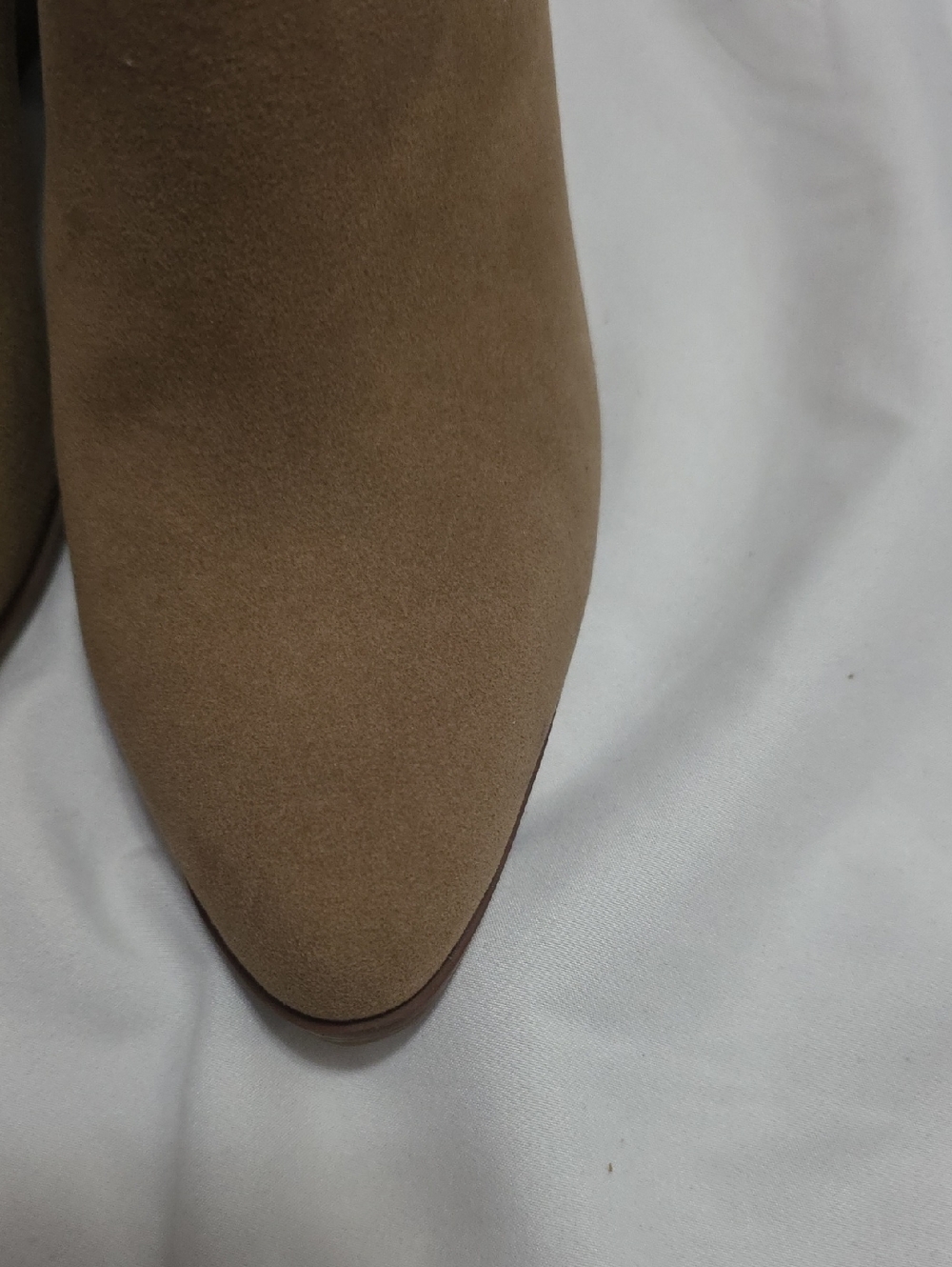 Women's Suede Ankle Booties in Tan - Stylish Block Heel - Picture 5 of 11